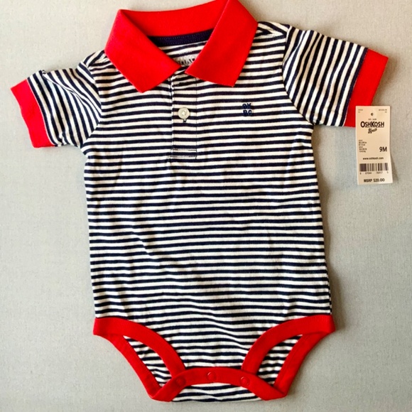 LOT OF 2 OSHKOSH B’GOSH BABY BOYS 9 Mos. ONE PIECE BODYSUITS PLAID & STRIPED NWT - Picture 5 of 7